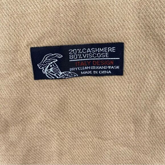 Cashmere Blend Scarf Tan - Picture 3 of 3